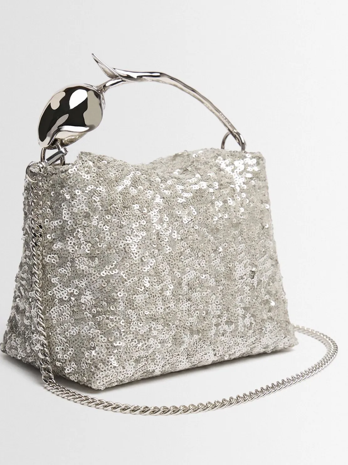 Mini Bloom sequined top handle bag