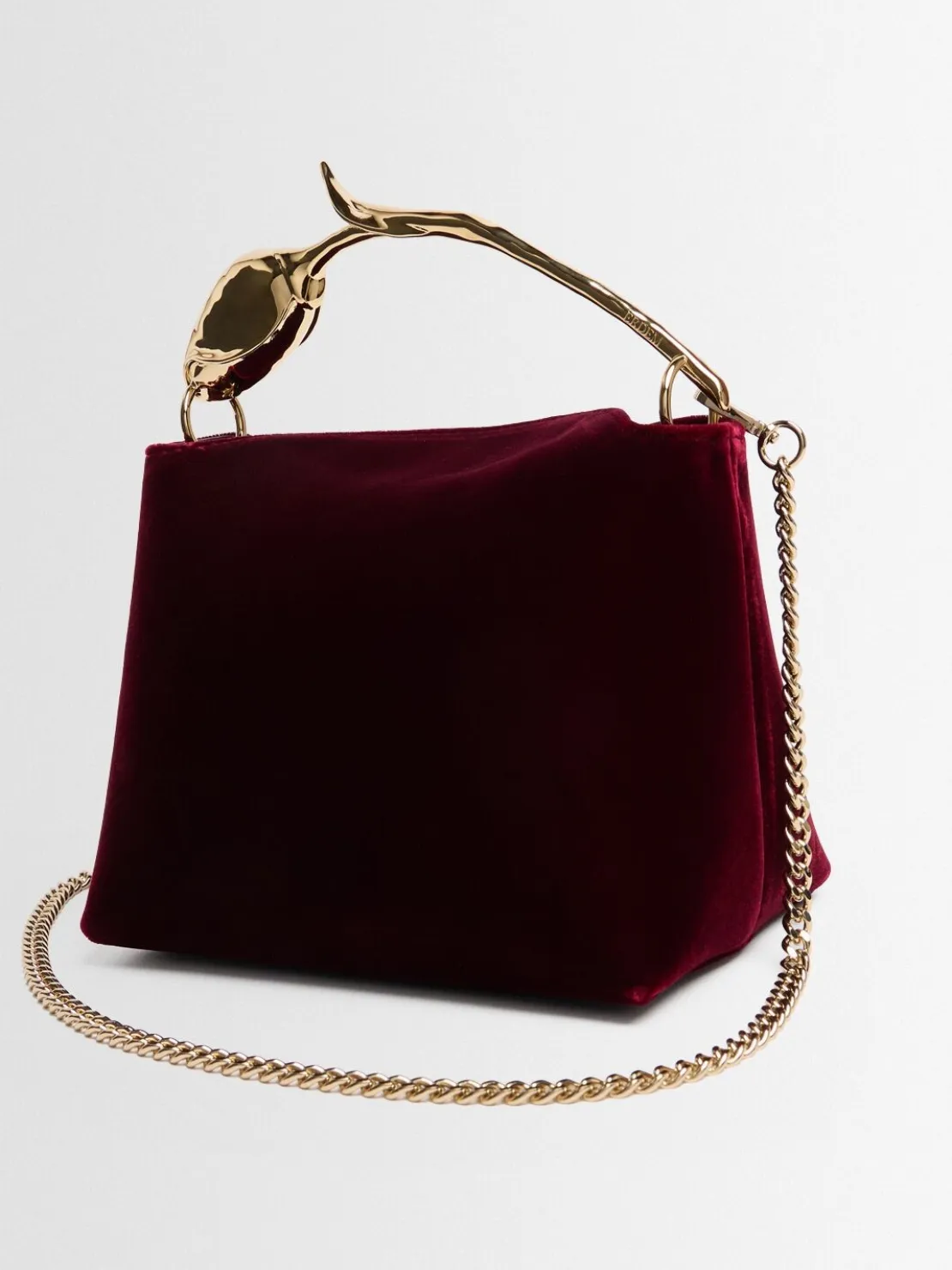 Mini Bloom velvet top handle bag