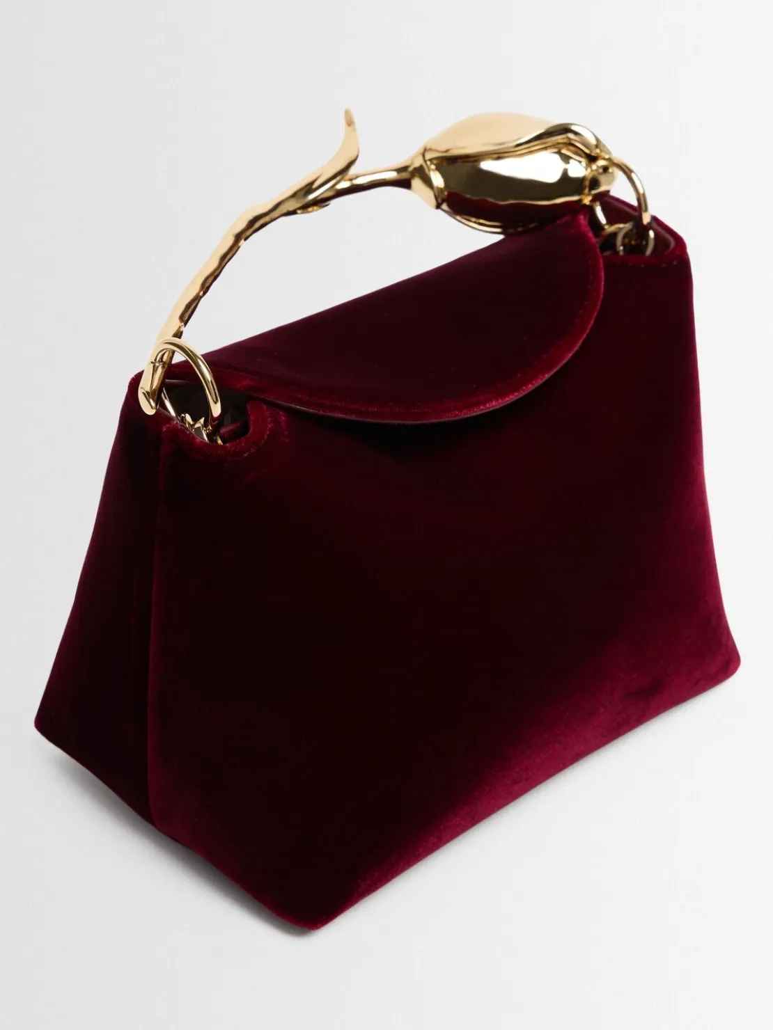 Mini Bloom velvet top handle bag