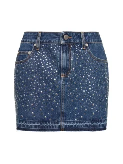 Minigonna in denim / cristalli