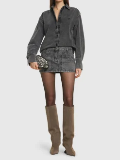 Minigonna in denim multi-tasche