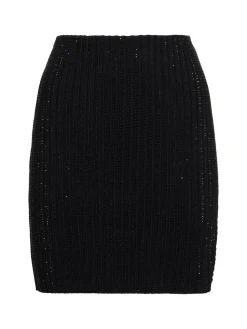 Minigonna in maglia / decorazioni