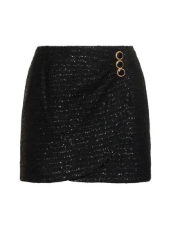 Minigonna in tweed con paillettes