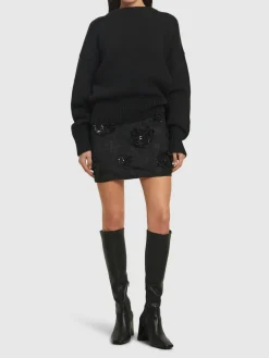 Minigonna Lula in mesh con fiori
