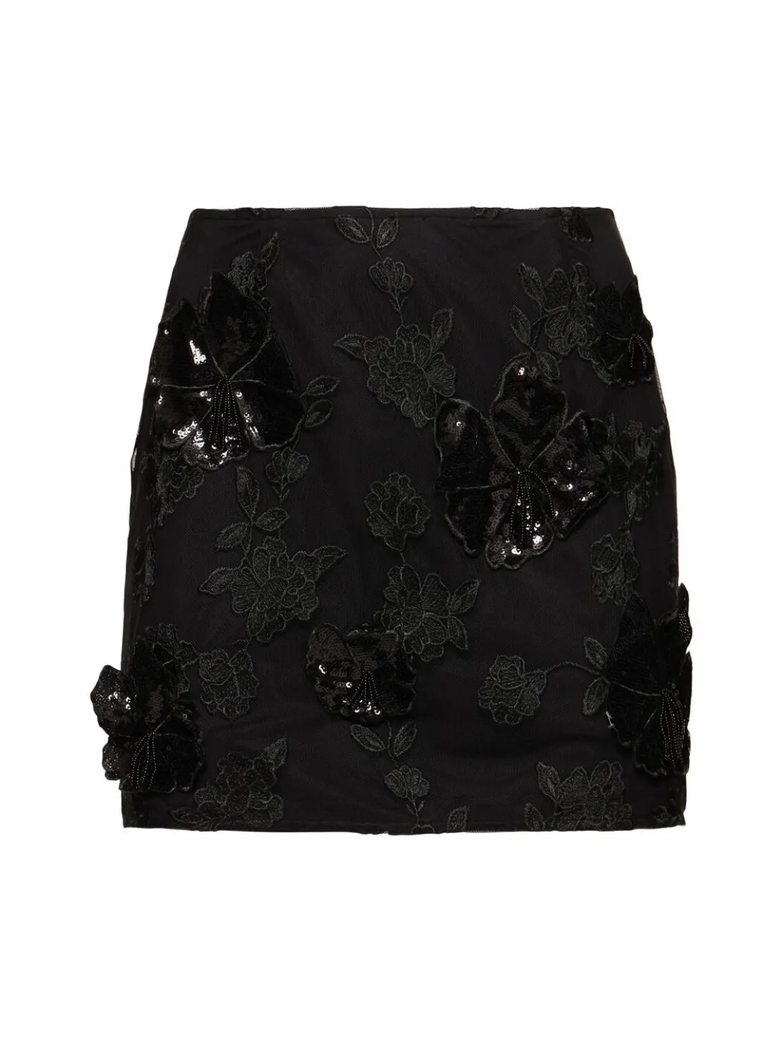 Minigonna Lula in mesh con fiori