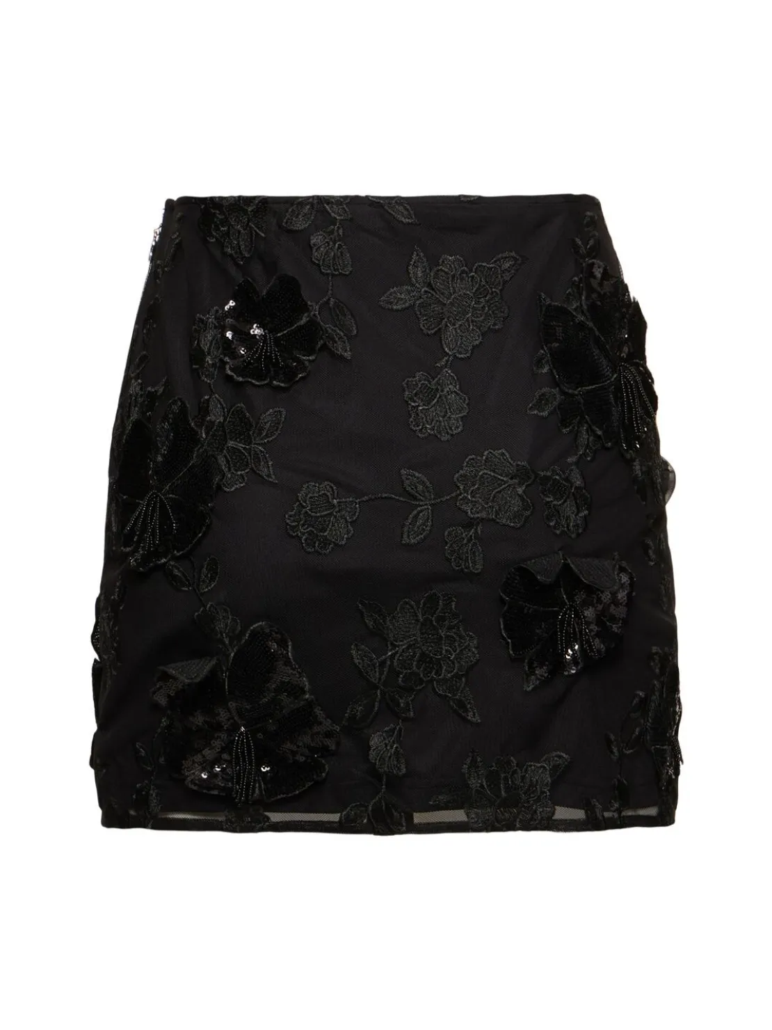 Minigonna Lula in mesh con fiori