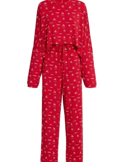 Modal henley top & pants sleep set