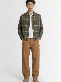 Monogram checked nylon shirt jacket