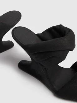 Mules Twisted Cantilever in camoscio 80mm