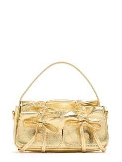 Multipocket lux metallic micro crossbody