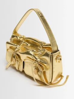 Multipocket lux metallic micro crossbody
