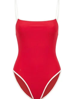 Neo square neckline one-piece swimsuit