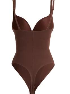 Nylon blend thong bodysuit