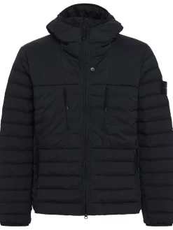 Nylon hooded down jacket