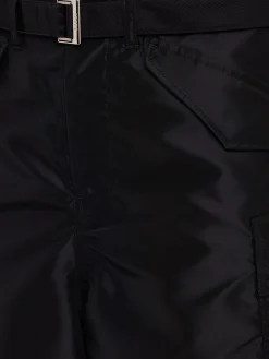 Nylon twill cargo shorts