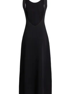 Open back viscose dress