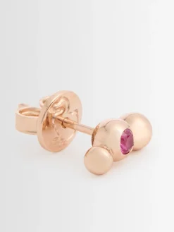 Orecchino Bollicine in oro rosa 9kt / rubino