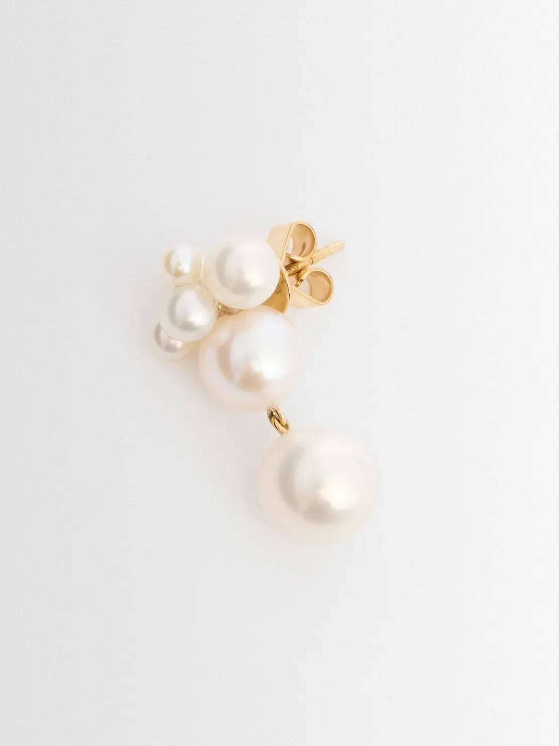 Orecchino mono Bisou Perle in oro 14kt