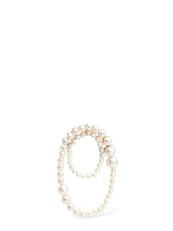 Orecchino singolo Embrassée 14kt con perle