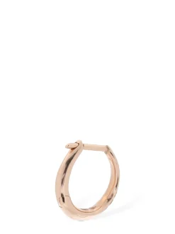 Orecchino singolo in oro rosa con diamanti 9kt