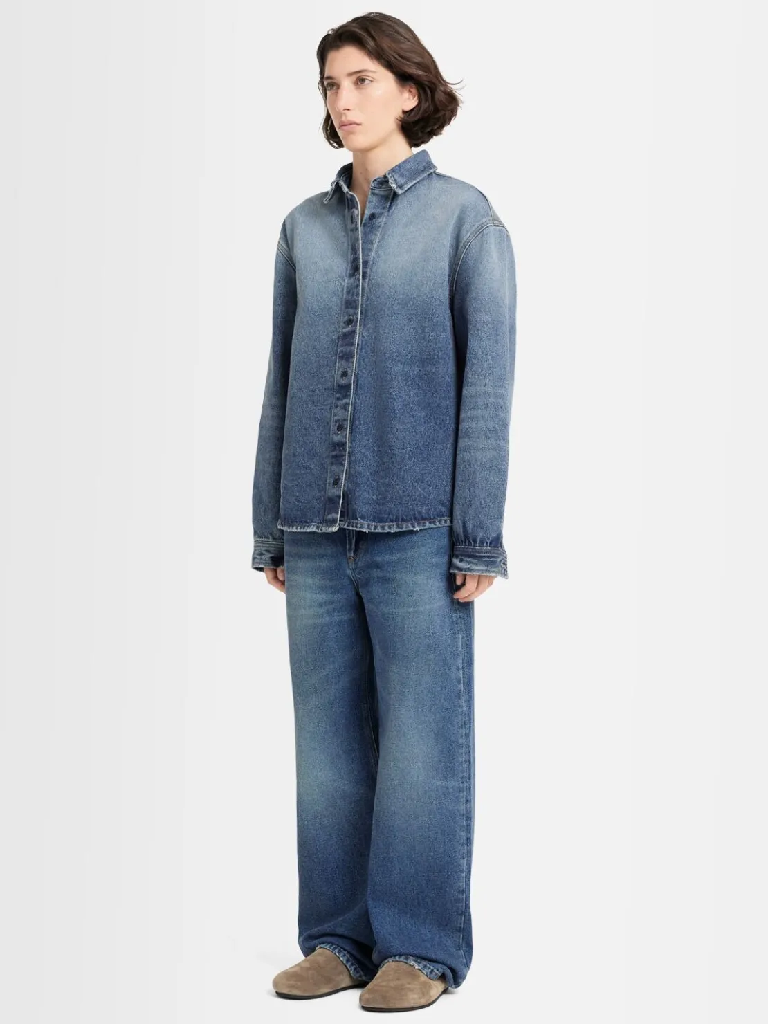 Overshirt Luce in denim stonewash