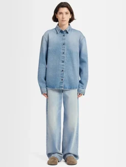 Overshirt Luce in denim stonewash