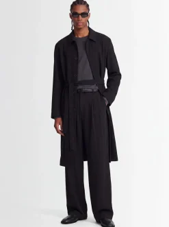 Oversize cupro trench coat