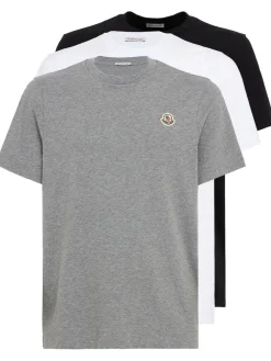 3 pack logo patch cotton t-shirt