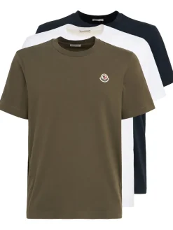 3 pack logo patch cotton t-shirt