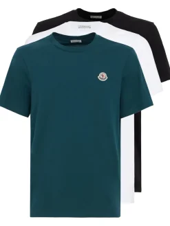 3 pack logo patch cotton t-shirt