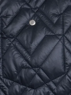 Padded diamond quilted shirt jacket