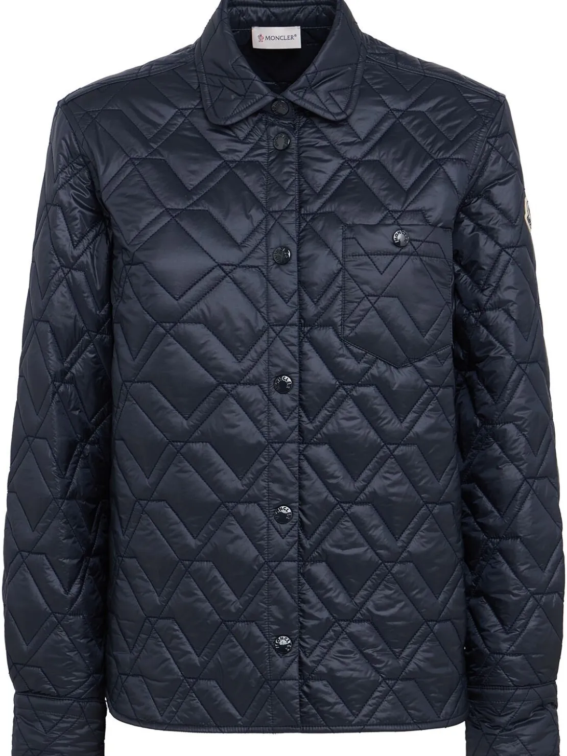 Padded diamond quilted shirt jacket