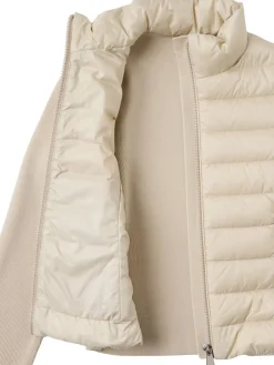 Padded wool zip-up cardigan