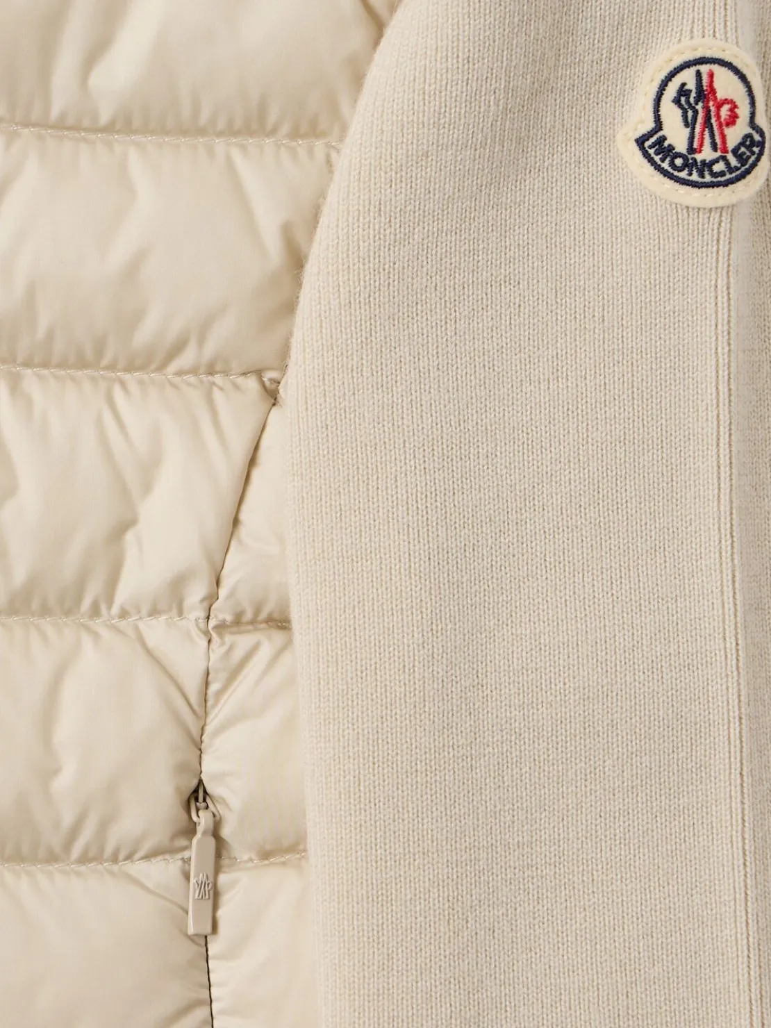 Padded wool zip-up cardigan