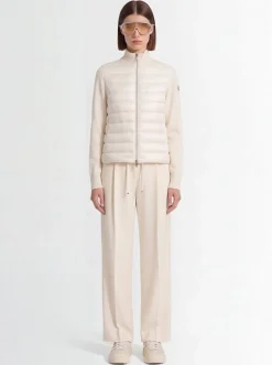 Padded wool zip-up cardigan jacket