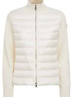 Padded wool zip-up cardigan jacket