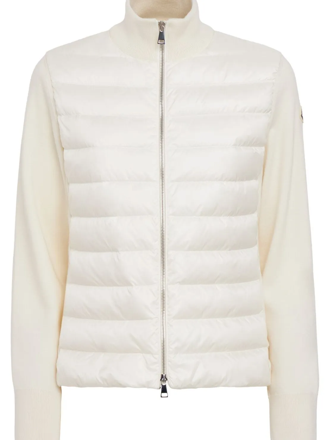 Padded wool zip-up cardigan jacket