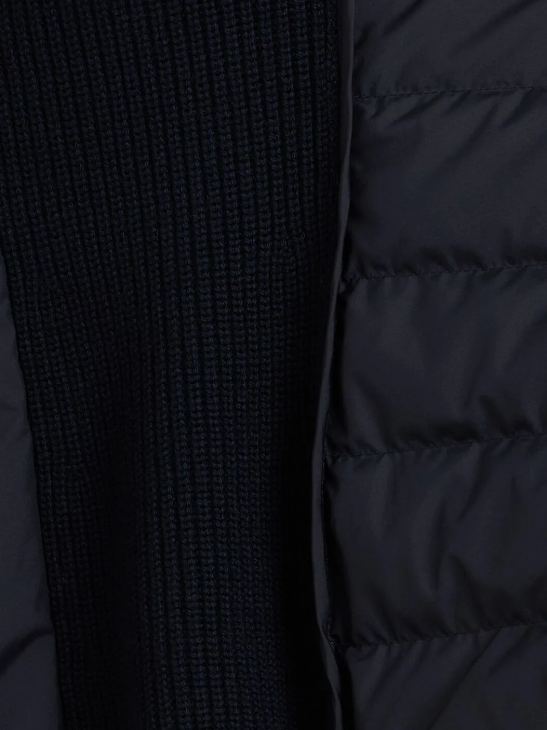 Padded wool zip-up cardigan jacket