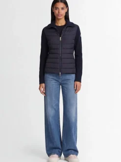 Padded wool zip-up cardigan jacket