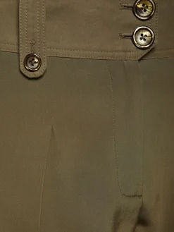 Pantaloni a gamba larga in seta crepe de chine