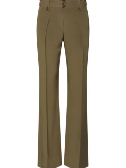 Pantaloni a gamba larga in seta crepe de chine