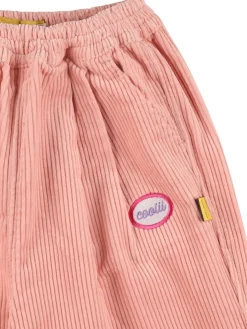 Pantaloni ampi color block a costine