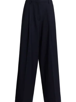 Pantaloni ampi sartoriali in misto poly