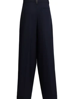 Pantaloni ampi sartoriali in misto poly