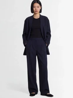 Pantaloni ampi sartoriali in misto poly