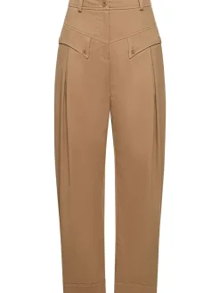 Pantaloni balloon fit in gabardina di cotone