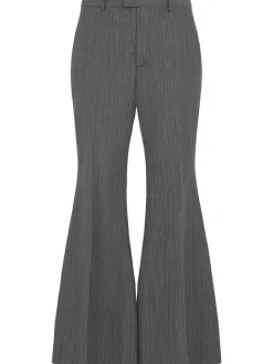 Pantaloni bootcut relaxed fit Leek in misto lana