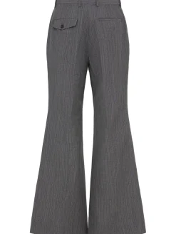 Pantaloni bootcut relaxed fit Leek in misto lana