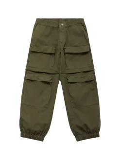 Pantaloni cargo in gabardina di cotone