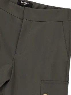 Pantaloni cargo in misto fresco di lana